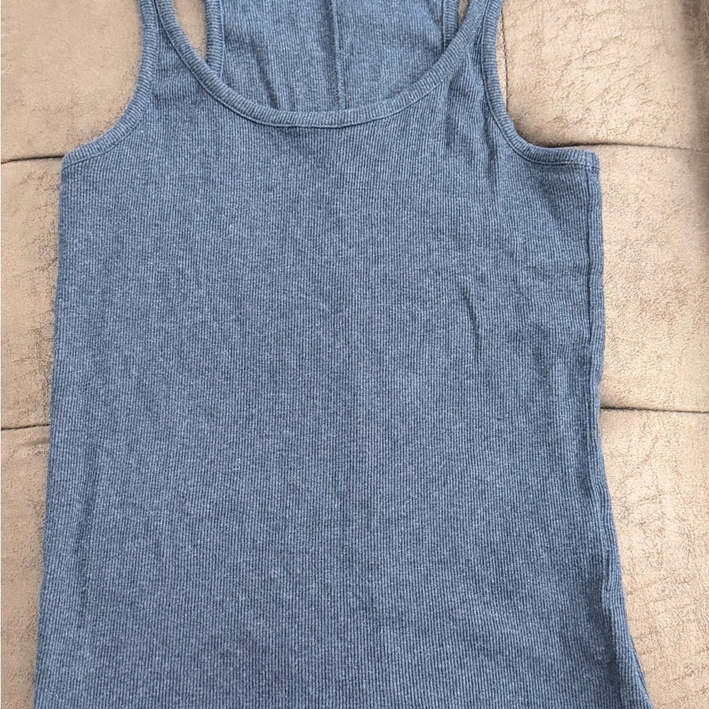 J Crew Women’s Classic Ribbed Blue Tank Top